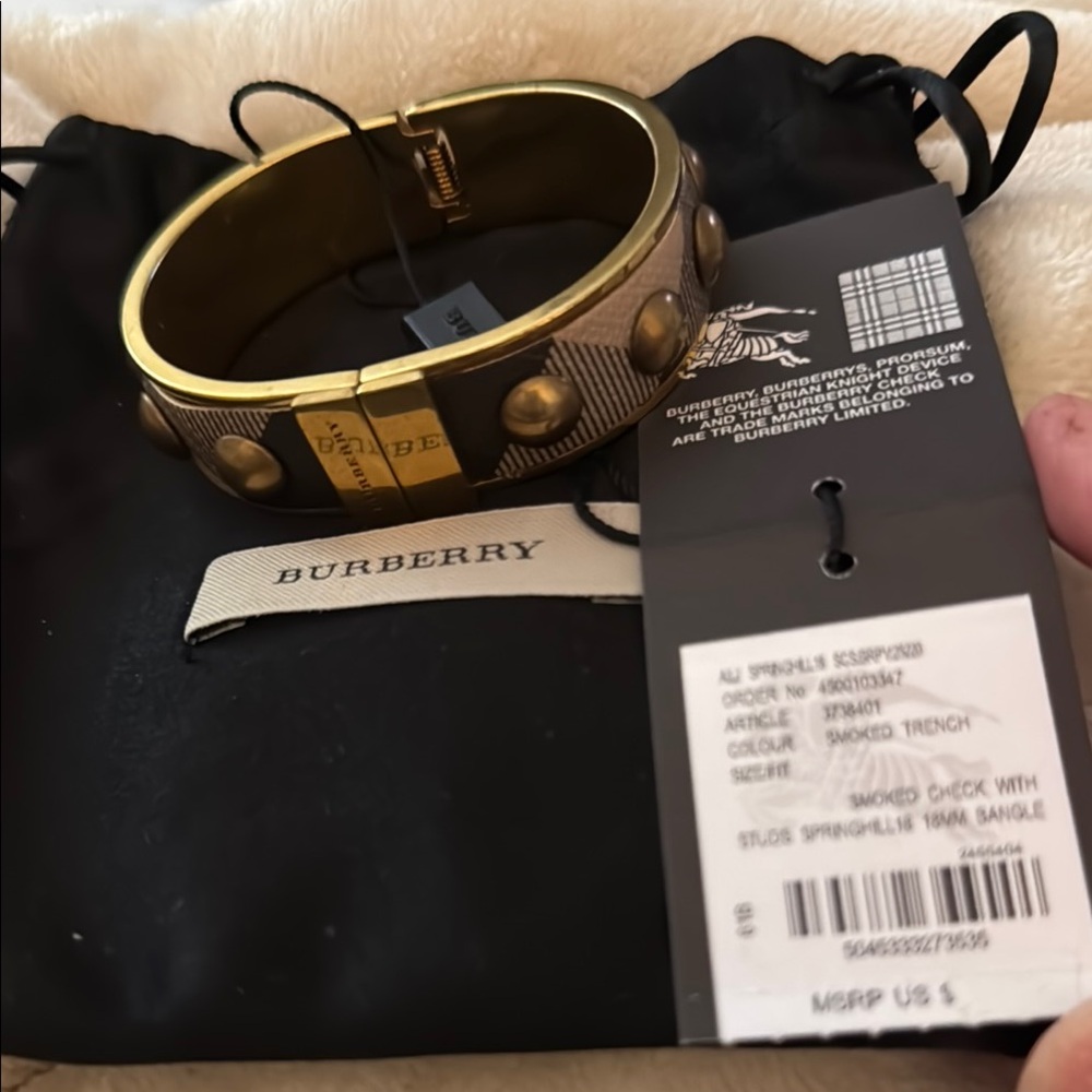 Burberry Gold and Brown Studded Bracelet - Picture 1 of 3